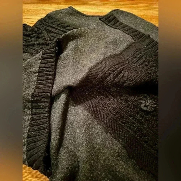 Anthropologie Sleeping On Snow Poncho Wool Gray Oversized Size ZS/Small - Picture 4 of 10